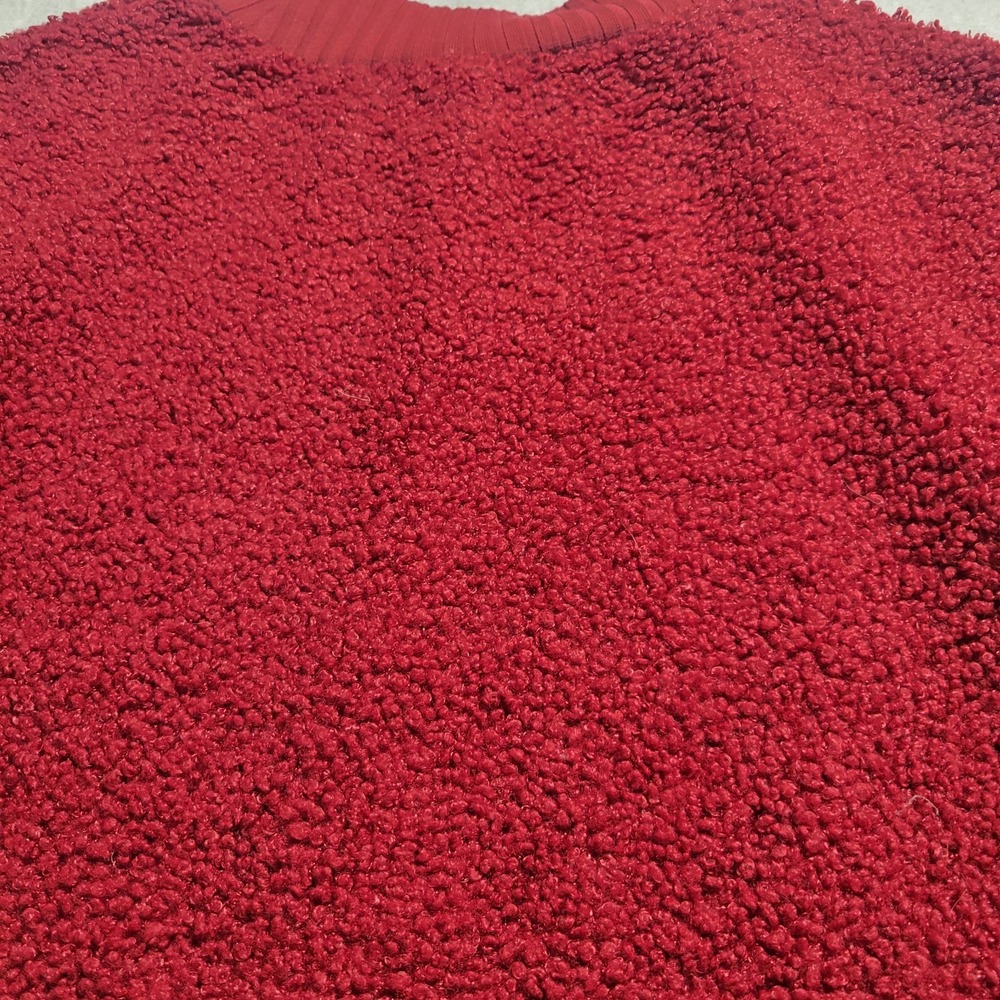 Porridge Anthropologie Burgundy Faux Shearling Mock Neck Pullover Sweater M - Picture 10 of 10